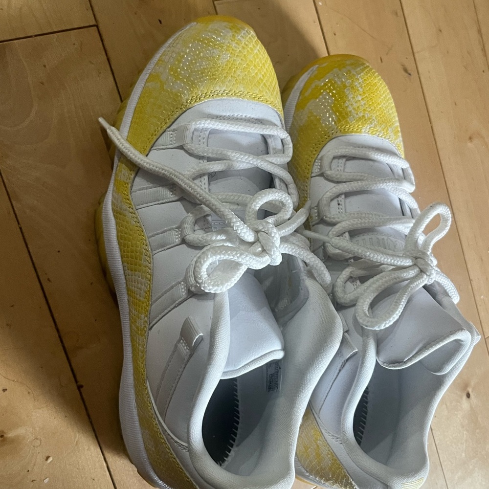 Yellow and White Sneakers Jordan 11 Lows